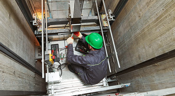 repairing an elevator