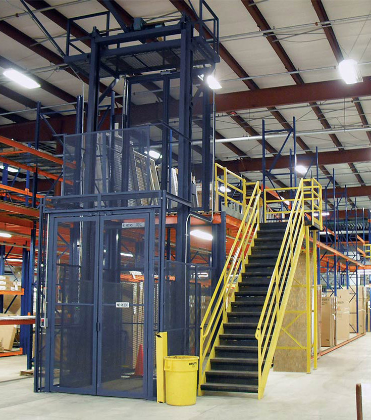 Vertical reciprocating conveyer lift