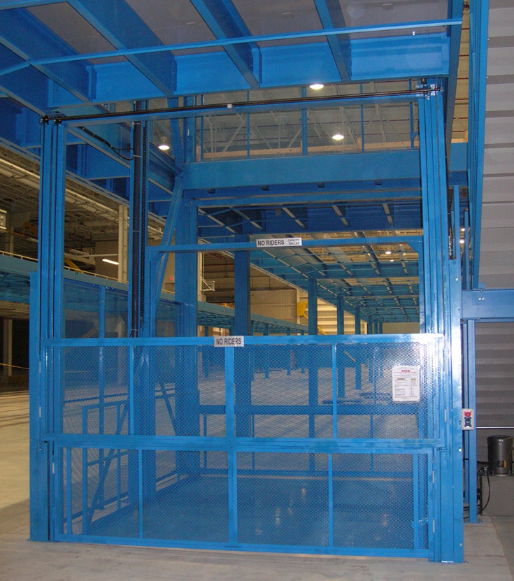 Vertical reciprocating conveyer lift
